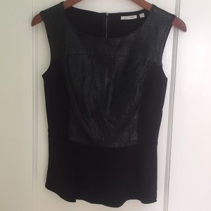 Nordstrom Halogen Leather Perforated Peplum Top